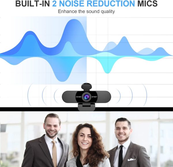 EMEET 1080P Webcam with Microphone, C960 Web Camera, 2 Mics Streaming Webcam, 90°FOV Computer Camera, Plug and Play USB Web Cam for Online Calling/Conferencing, Zoom/Skype/Facetime/YouTube, Laptop/PC - Image 3