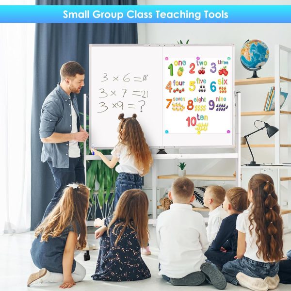 maxtek Rolling Whiteboard, 48x36 Large Magnetic White Board with Stands, Big Double-Sided White Board Dry Erase on Wheels for Homeschool, Home Office, Office, School (Silver, 48 x 36) - Image 5