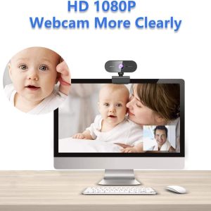Webcam with Microphone&1080P HD Web Cam,Stand for PC/MAC/Laptop/Desktop, Wide Angle Web Cameras for YouTube,Skype,Zoom,Xbox One,Video Calling,Studying and PS4