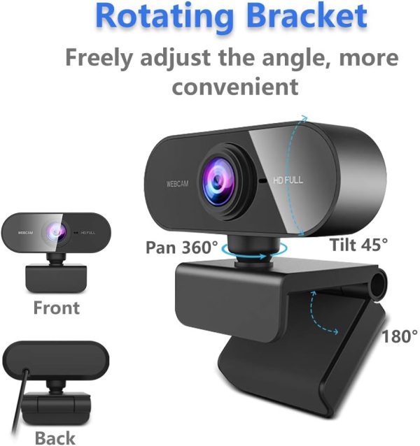 Webcam with Microphone&1080P HD Web Cam,Stand for PC/MAC/Laptop/Desktop, Wide Angle Web Cameras for YouTube,Skype,Zoom,Xbox One,Video Calling,Studying and PS4 - Image 6