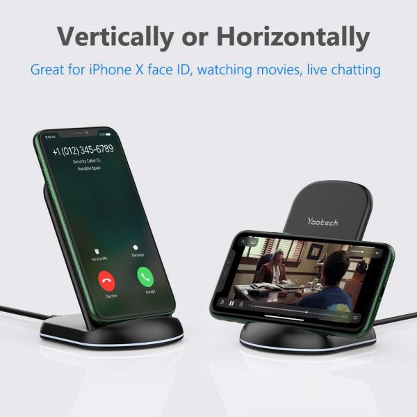 Yootech [2 Pack] Wireless Charger,10W Max Wireless Charging Stand,Compatible with iPhone 16e/16/16 Plus/16 Pro Max/15/14/13/SE 2022/12/11/X/8,Galaxy S22/S21/S20/S10(No AC Adapter) - Image 4